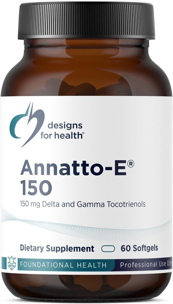 Dizainas sveikatos Annatto- E 150mg Tocotrienols - DeltaGold Vitaminas E kompleksas papildymas Delta + Gamma Tocotrienols - Širdies ir kraujagyslių sistemos, sveikas senėjimas + antioksidantas - GMO (60