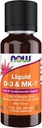 NOW Foods Supplements, Liquid D-3 & MK-7 with 2,500 IU Vitamin D-3 & 100 mcg Vitamin K-2 per 5 drops, 1-Ounce