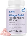 Curist Fexofenadine Hidrochloride 180 mg (300 tablečių) - 24 HR Antihistamino alergijos profilaktinės tabletės (300 Count)
