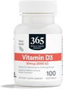 365 pagal visą maisto produktų rinką, Vitaminas D3 Softgels, 2000 TV, 100 CT