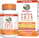 MaryRuth Organics Vegan Omega 3 6 7 9 Gummies | Up to 4 Month Supply | Omega 3 Supplement with Flaxseed Oil | Omega 3 Gummies | No Fish Taste | Non-GMO | 120 Count