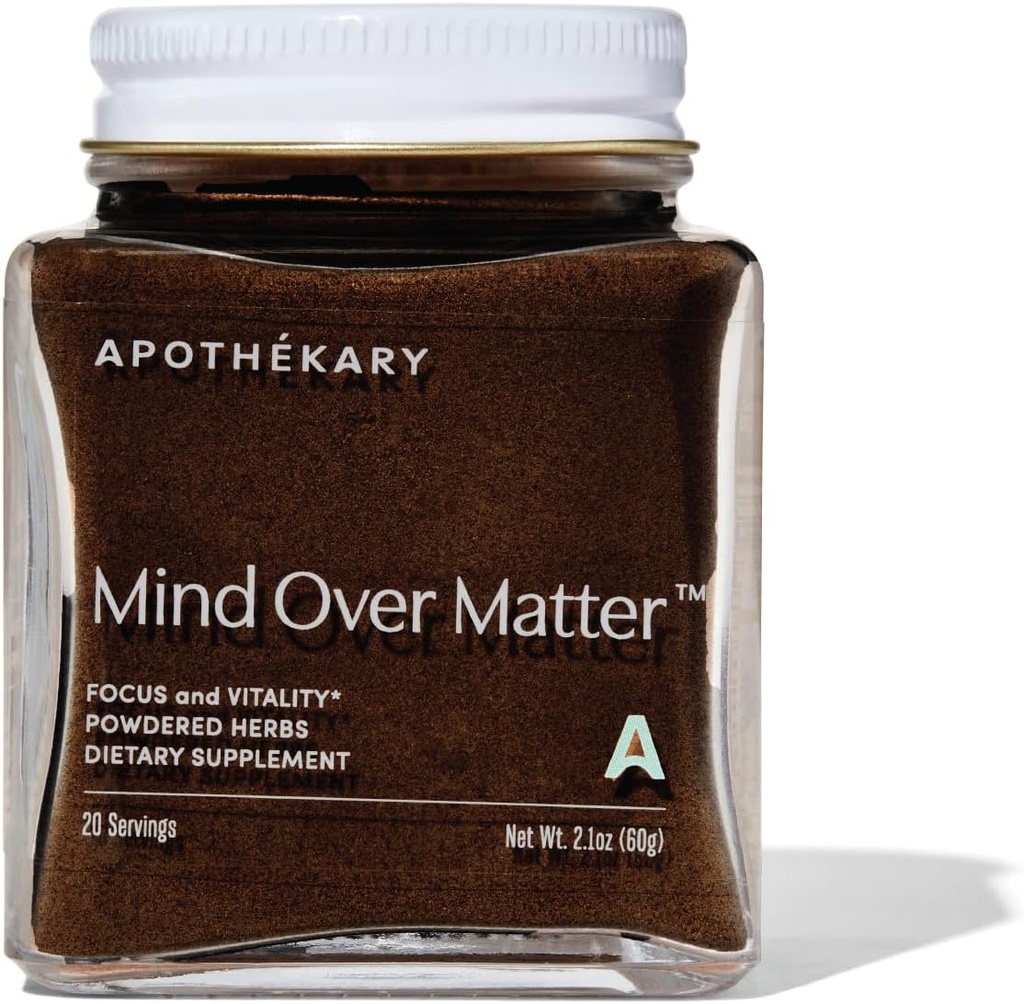 Apothékary Mind over Matter Cognitive Support Mushroom Mills, Memory & Focus, Stress Relief Žolinių papildas, Cukraus Free, Vegan, Nr kofeinas
