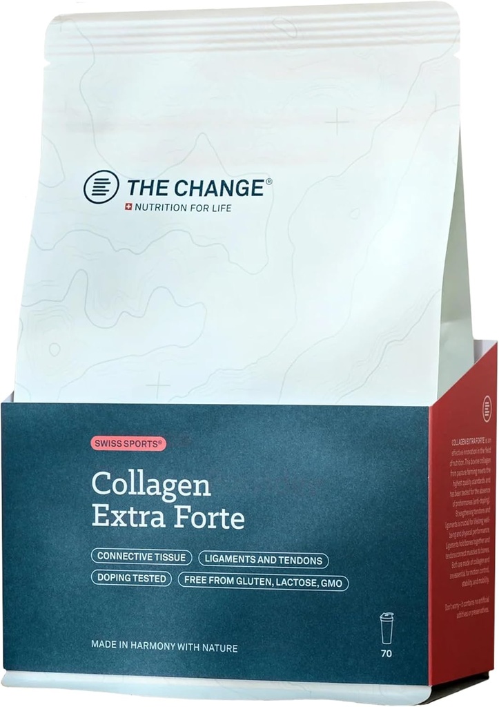 Collagen Extra Forte - Hidrolizuoti milteliai Collagen moterims ir vyrams - Organinis baltymas remti sveiką raumenų, sąnarių ir kaulų stiprumo, Non- GMO, Laktozės ir Gluten Free 350g