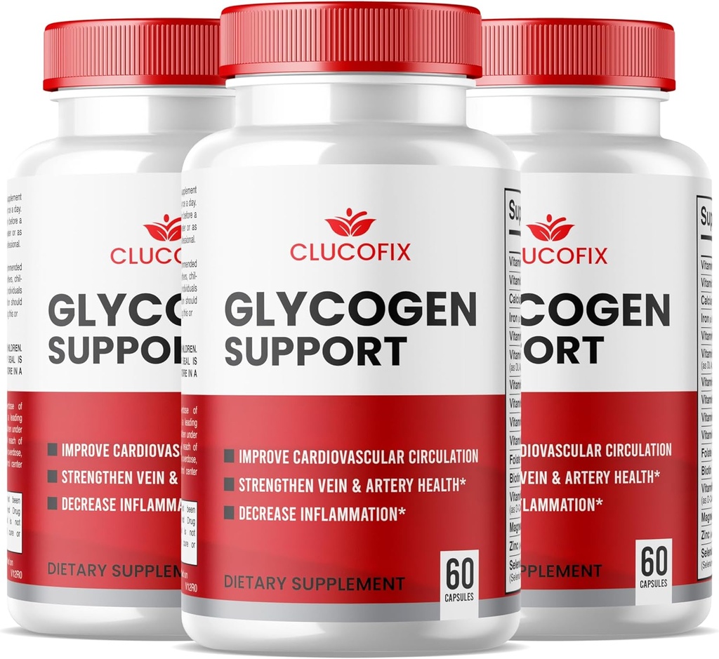(3 pack) ClucoFix Glycogen Support Capsules - ClucoFix Glycogen Health & Wellness Multivitamine Support Additions Pills - ClucoFix Glycogen - ClucoFix Glyco Advanced Formulės Support Reviews