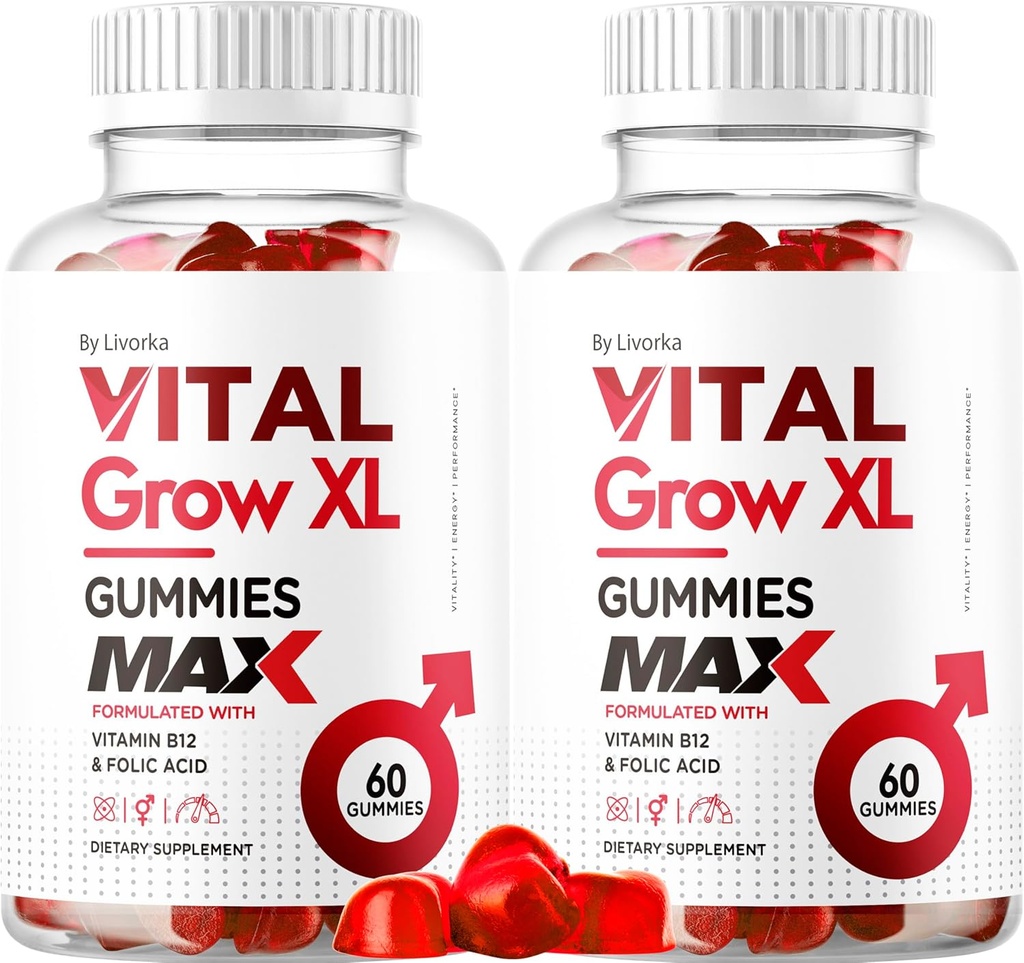 (2 Pack) Vital Grow XL Vyras Gummies - Vyrų veiklos Gummies 1050MG Vital GrowXL Blend, Vital GrowXL Blend, Vital Growing Gummy Advanced Gomitas Formulės, 120 Gummies 2 Mėnesiams