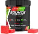 Bounce Pro kreatino monohidratas Gummies vyrams ir moterims, Low Calorie, 6G kreatino per Tarnauti, Vegan, Anti- Lydyti, Nėra GMO, 2g kreatino per Gummy (30ct, Vyšnių kalkės)