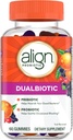 Align Dualbiotic, Prebiotics ir Probiotics for Women and Men, Probiotics for Digistive Health, Prebiotics Help Nourish Good Bakteria, Natural Fruit Flavors, 60 Probiotic Gummies