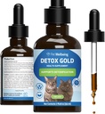 Pet Wellbare Detox Gold katėms - Švelni detoksikacija ir eliminacija Parama, Imuninė sistema Priežiūra, Netlas, Švč. Tistlė, Burdokas Šaknys - Veterinarian- Formuotas augalinis priedas 2 oz (59 ml)
