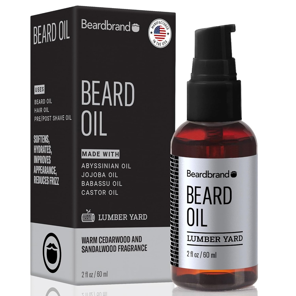 Beardbrand Beard aliejus vyrams su simondsijų & Vitaminas E - Softens Stubble, Sąlygos Odos & Skatina barzdos augimą ® 124; Sandalwood & Cedar Oil Scent ® 124; 2 fl oz