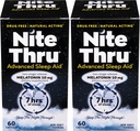 Advanced Sleep Aid Melatonino dietinis priedas, 10 mg kapsulės, 60 skaičius (2 rinkinys)