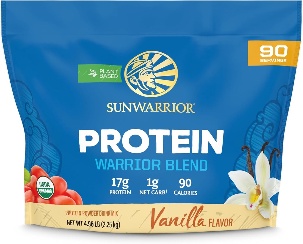 Organinių augalų baltymų milteliai ® 124; Vegano organinio baltymo milteliai Vanilla Flavered su BCAA Amino rūgštimis & Hemp Seed Pea Blend ® 124; Non- GMO Soy Dairy Filler & Gluten Free (Vanilla, 90 Servings)