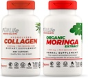 Full Life Hydrolyzed Collagen and Moringa Oleifera Capsules - Dietary Supplements - Bovine Collagen Pills for Women and Men, Gluten-Free - Veggie Capsules
