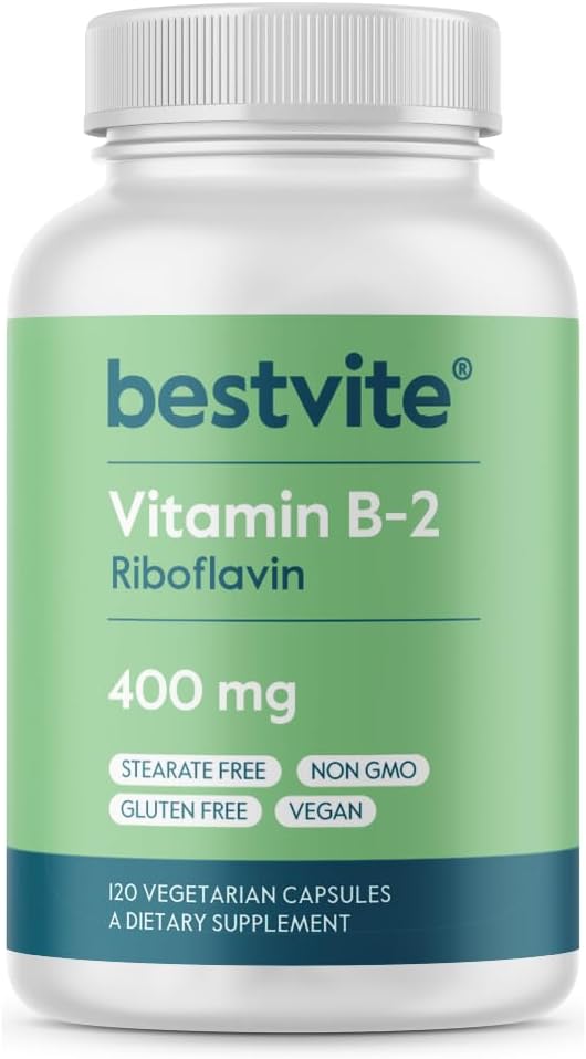 BESTVITE Vitaminas B-2 (riboflavinas) 400mg (120 vegetariškų kapsulių)