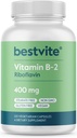 BESTVITE Vitamin B-2 (Riboflavin) 400mg (120 Vegetarian Capsules) - No Stearates - Vegan - Non GMO - Gluten Free