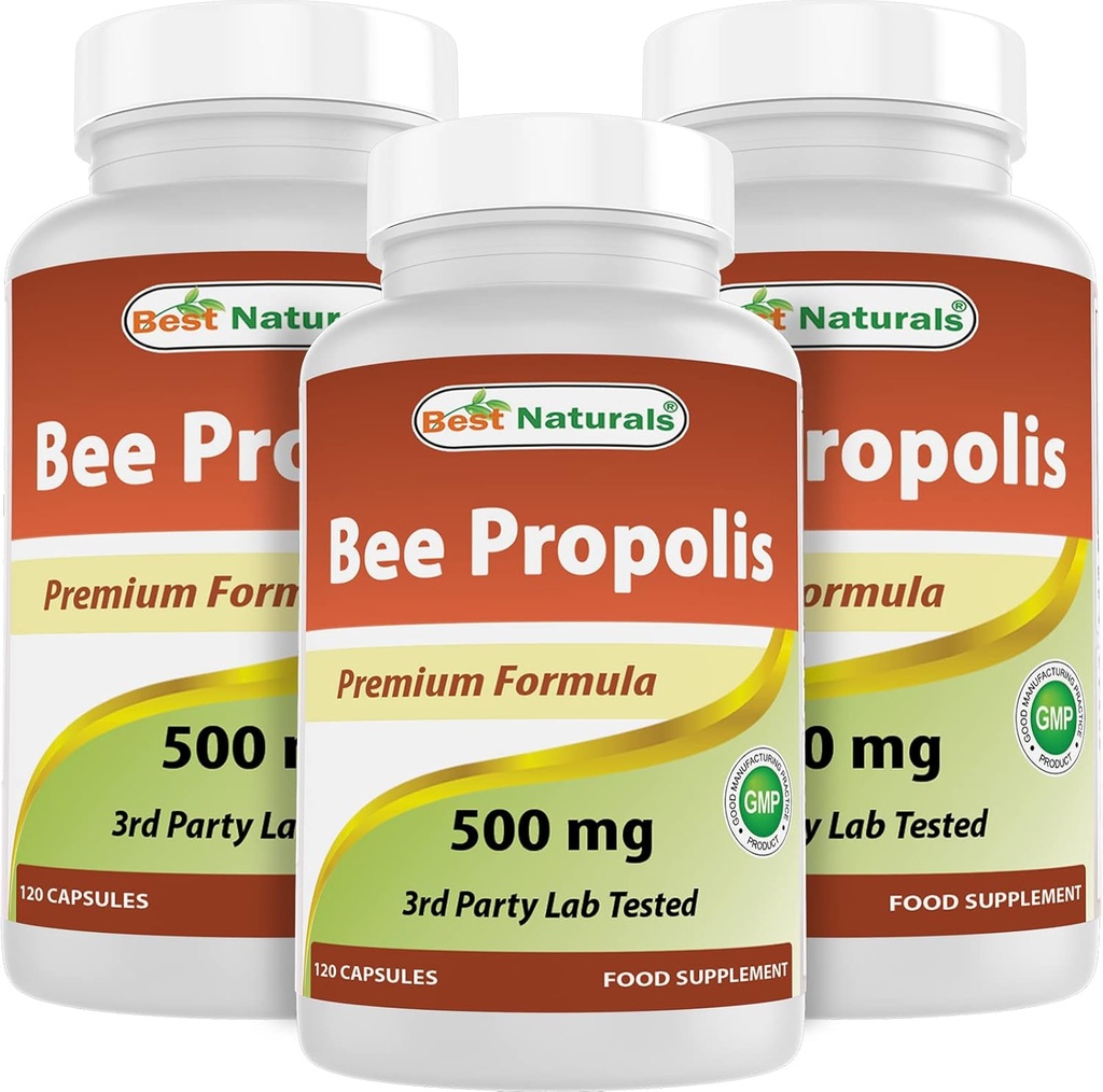 Geriausi Naturals Bee Propolis 500 mg 120 kapsulių (120 kapsulių (pakuotė po 3))