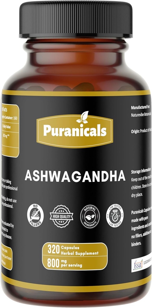 Ashwagandha Premium 320 Capsules Non GMO ir Gluten Free 124; Augalinis priedas ® 124; 800 mg per Serving ® 124; Pagaminta su 100% Pure Herb Ashwagandha milteliai