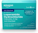 Amazon Basic Care Loperamide Hcl 2 Mg Softgels, Anti-Diarricale, 24 Count (1 rinkinys)