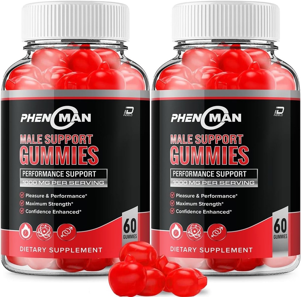 Phenoman for Men Gummies – Pheno Man Max Performance, Phenoman Advanced Formula, Extra Strength Natural Supplement for Muscle Growth & Overall Health Support and Reviews (2 Pack – 120 Gummies)