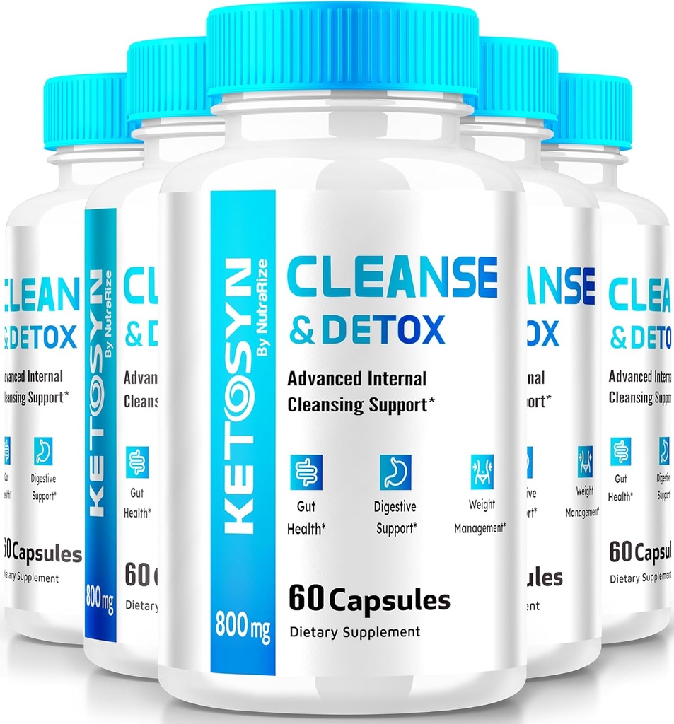(5 Pack) Ketosyn Cleanse & Detox Capsules, Ketosyn Pills for Advanced Weight Loss, Maksimalus stiprumas Keto Blid paramos papildas, Keto Syn Vidinė Cleansing Pastillas Atsiliepimai (300 Capsules)