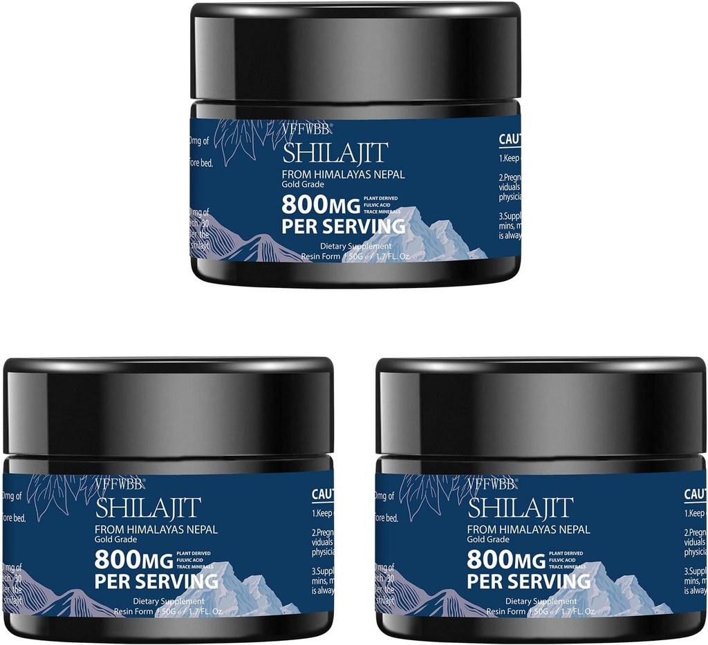 800 mg Shilajit Pure Himalayan Organic Shilajit Resin- Gold Class Shilajit vyrams ir moterims su 85 + Sekti Mineralus & Fulvic Acid- 100% Natural Shilajit Additive for Energy & Immune Support - 50 Grams