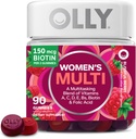 ALLY Women 's Multivitamin Gummy, Vitaminai A, D, C, E, Biotinas, Folio rūgštis, Suaugusiųjų Chewable Vitaminas, Berry Favor, 45 Dienos tiekimas - 90 Skaičiavimas