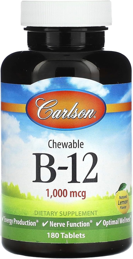 Carlson Labs B- 12- SL, 1000mcg, 180 kramtomų tablečių
