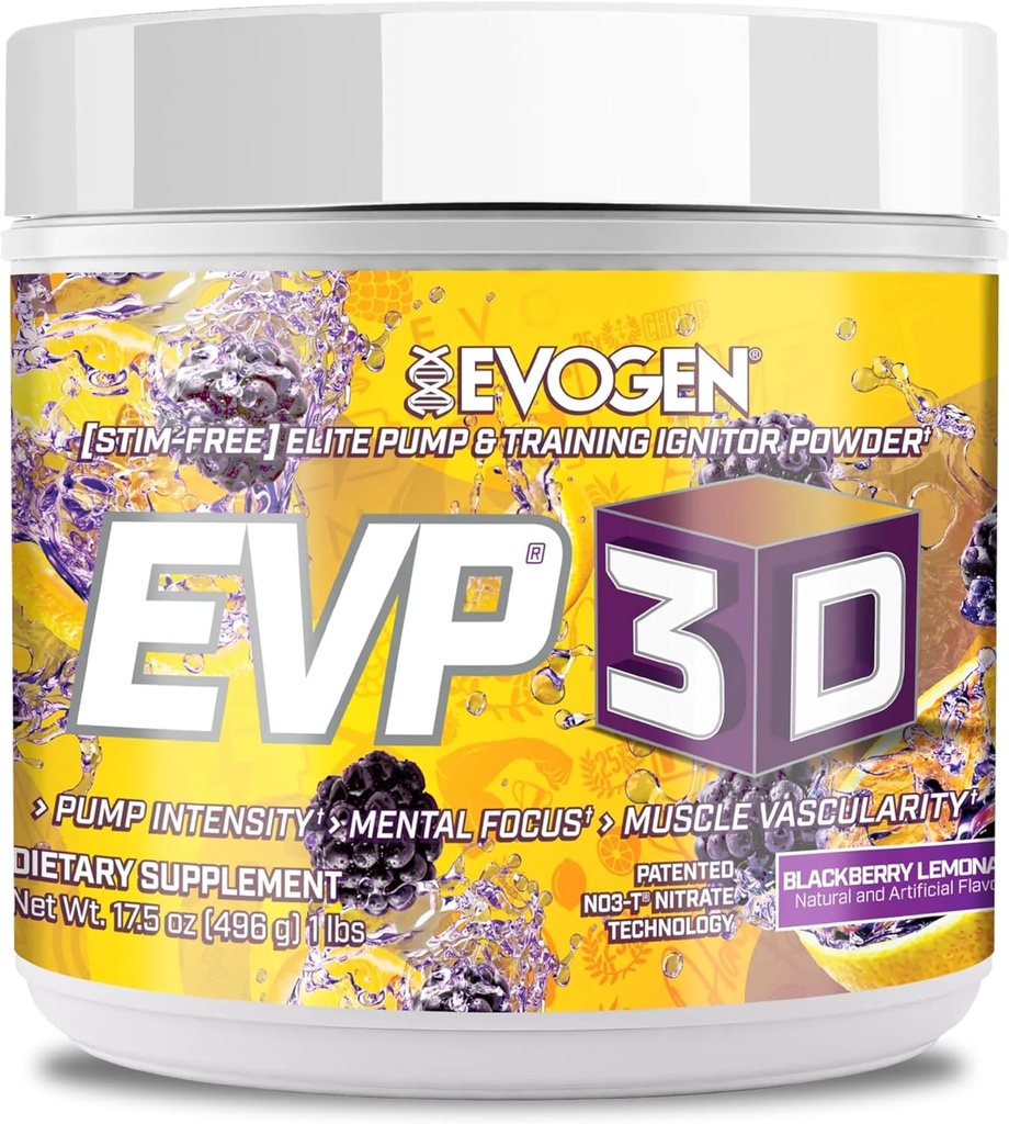 Evangen EVP-3D ® 124; Extreme Pre- Working Pump Ignator, Arginino Nitrate, Citrulline, Beta-Alanine, Lions Mane ® 124; BlackBerry Lemonade ® 124; 40 Servings