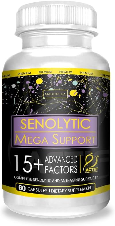 ACTIF Senolitic Support with 15 + Advanced Factors - Non-GMO, Fast- Each, Made in USA, 60 Count