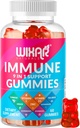 9 in 1 Imuninė parama Gummies su Elderberry, Vitaminas C & D, Cinkas, Turmerinis, imbieras, Echinacea, Astragalus & Jūros mozaikos imuniteto priedas - 60 Gummies