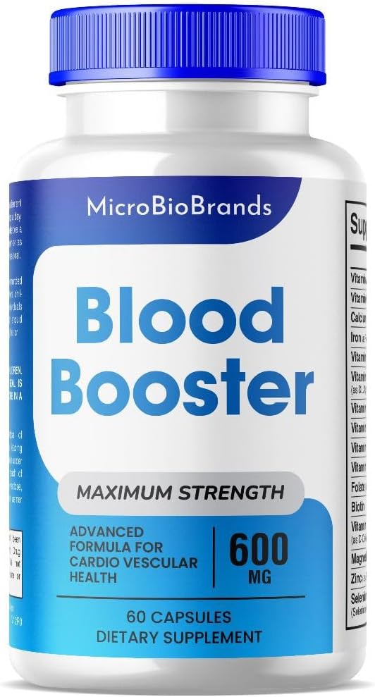 (1 pakuotė) Micro Bio Blood Booster Capsules, Micro Bio Blood Booster Natural Blood Flow Support Addition, Blood Booster Pills, Micro Bio Brands Blood Booster Advanced Formulės