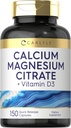 Carlyle kalcio magnio citratas su vitaminu D3 ® 124; 150 kapsulių (124; Non- GMO & gluten Free Addition)