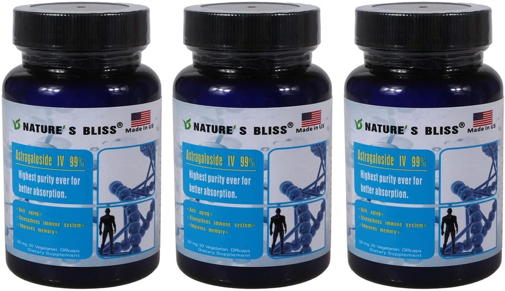 Nature'sbliss Stomach Acid Protected & Super-Absorption Astragaloside IV 99%, Made in USA, 50mg, 90caps