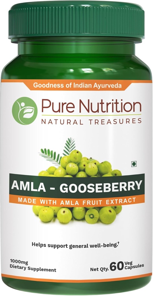 Pure Nutrition Amla Extract 1000mg per serving. (Atitinka 8000mg Amla vaisių miltelių)