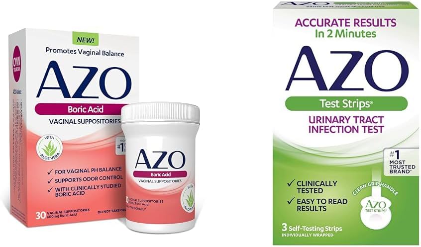 AZO boro rūgšties vaginaliniai palaikymo centrai padeda palaikyti Odor Control ir Balance Vaginal PH, 30 Count Šlapimo traktas infekcija (UTI) Testing Tribps, Tikslūs rezultatai 2 Minučių, 3 Skaičiavimas