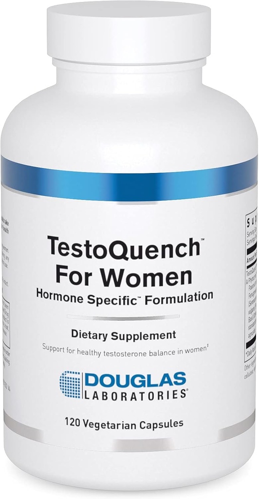 Douglas Laboratories TestoQuench for Women - Memory, Skin, Plaukų ir širdies sveikatos priedas * - Su Saw Palmetto, Šventasis bazilikas ir pankolių sėkla - 120 vegetarinių kapsulių