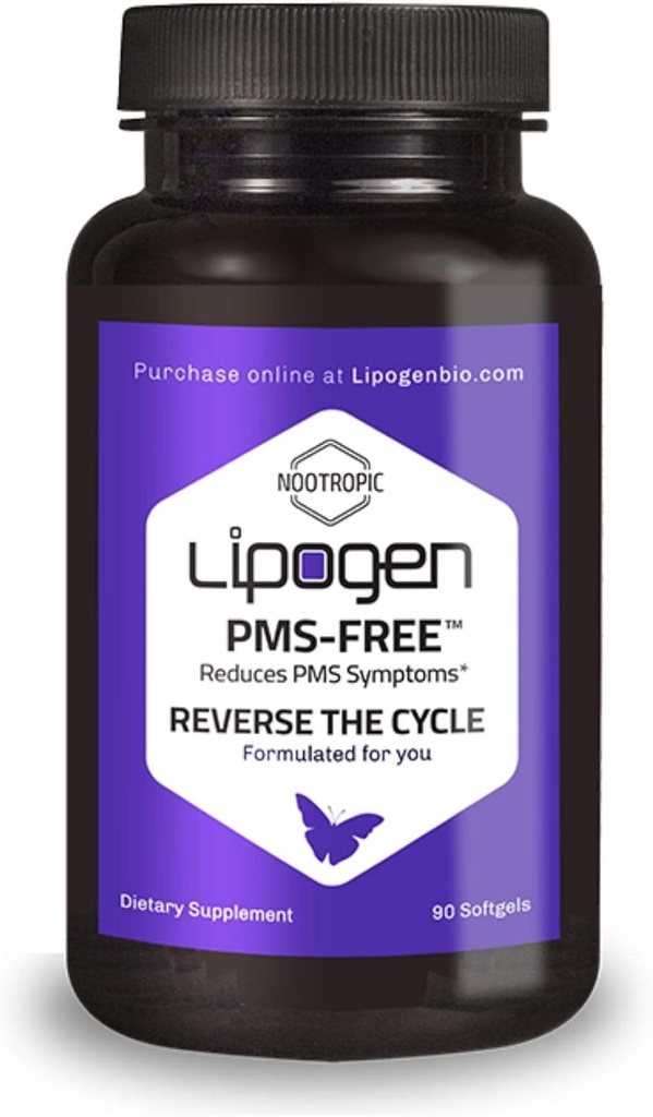 PMS Relief ® 124; Teigiamas vitaminų poveikis PMS, Mood, Stress & Hormone Balance ® 124; Fosfatidilserinas ir fosfatidic rūgštis ® 124; PMS paramos priedas: 90 softgels, 30 dienų tiekimas