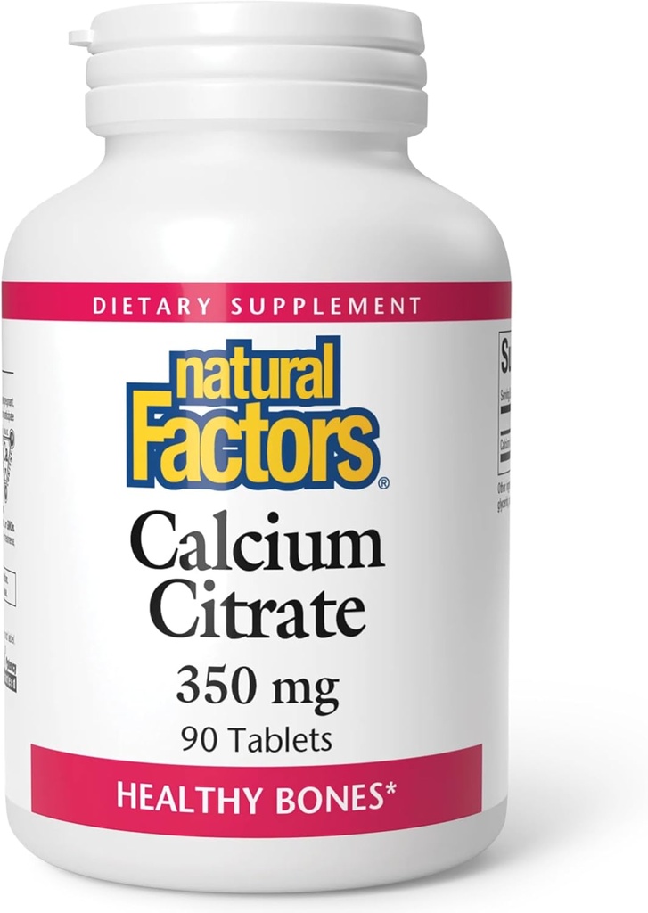 Natural Factors, Calcium Citrate, Helps Maintain Strong Bones and Teeth, 90 tablets (90 servings)