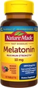 Nature Made Melatonin 10mg Fast Dissolve, Maximum Strength Nighttime Sleep Aid for Adults, 100% Drug-Free, 45 Tablets