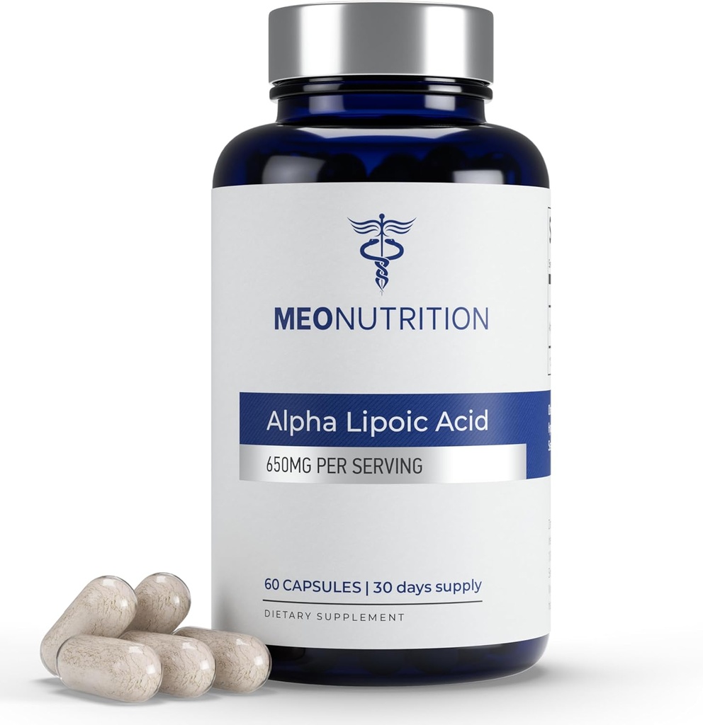 Alpha Lipoic Acid 650mg - 60 kapsulių - 124; Non- GMO, be glutenų, GMP Sertifikuotas 124; Palaiko antioksidantą Health & Metabolic Wellness