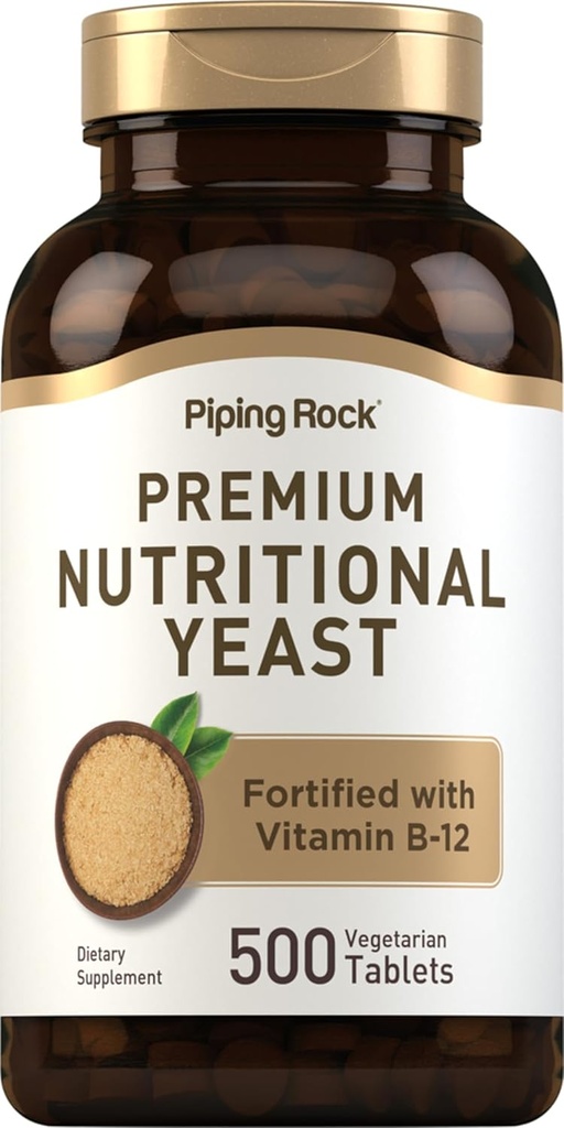 Pipecing Rock Nutritional Yeast Tablets Bendrijoje 124; 500 Piills ® 124; Sustiprinta vitamino B12 kompleksu; ne GMO papildas
