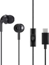 Amazon pagrindai Wired Earbuds su mikrofonu, Ausų ausinės, USB- C, 4.2 pėdų ilgio kabelis, S / M / L Ausų Patarimai, Vienas dydis, Juoda