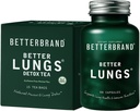 Betterbrand Betterbrand BetterLungs Health Pack - BetterLungs & BetterLungs Detox Tea Bundle - Kasdienės reabilitacijos sveikatos papildas - 15X Žolinių arbatos maišeliai + 60 Capsules