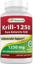 Geriausi Naturals Pure Antarkties krilių aliejus 1250 mg (Trigubas stiprumas) su Omega- 3s EPA, DHA ir Astaxanthin 60 Softgels