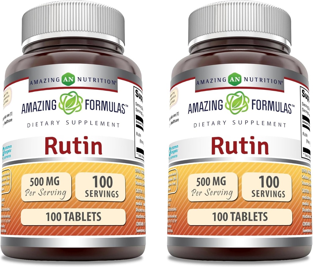 Amazing Formulas Rutin Supplement | 500 Mg | Tablets | Non-GMO | Gluten Free | Made in USA (2 Pack | 100 Count)