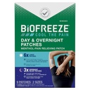 Biofreeze Diena ir naktį skausmo malšinimo pleistrai, Menthol skausmas pleistrai Artritas & Raumenų skausmo malšinimo, Patogus & Lankstūs Audinių stalai vietoje, FSA / HSA Reikalavimus, 9 pleistrai (6 Diena, 3 Naktis)