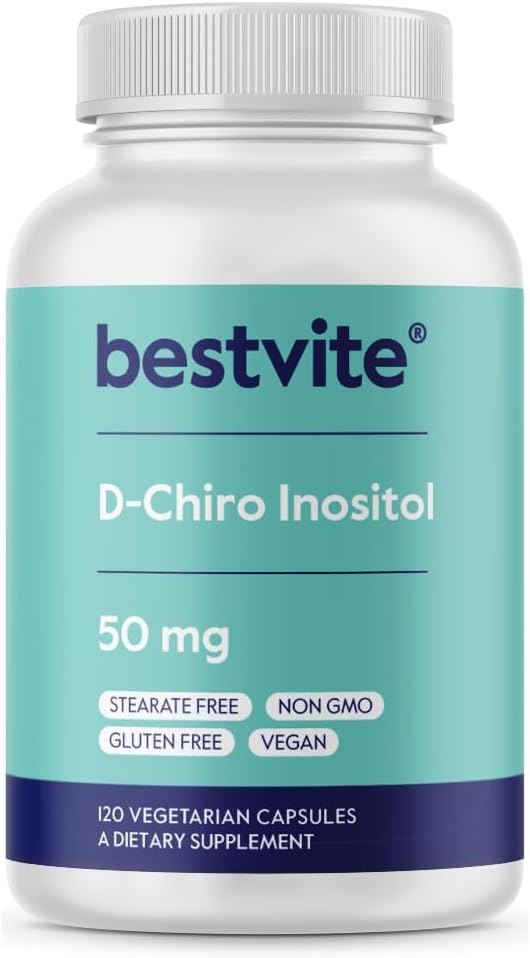 BESTVITE D- Chiro Inozitol (120 vegetariškų kapsulių) - No Stearates - Vegan - Non GMO - Gluten Free
