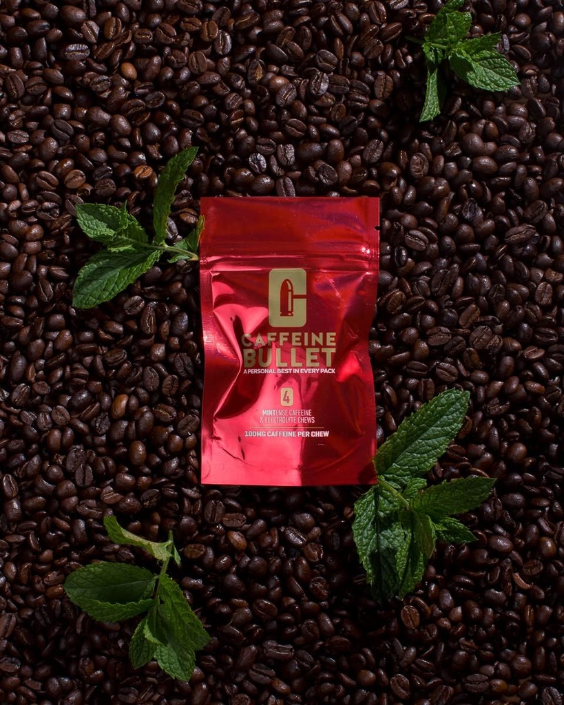 Caffeine Bullet 120 Mint Caffeine Gummies suaugusiems = 12000mg Caffeine Kick, Faster Than Running gels & Energy Chews, MidRace, Cycling, Žaidimų ir ištvermingumo Sportas kramtomosios energijos Boost