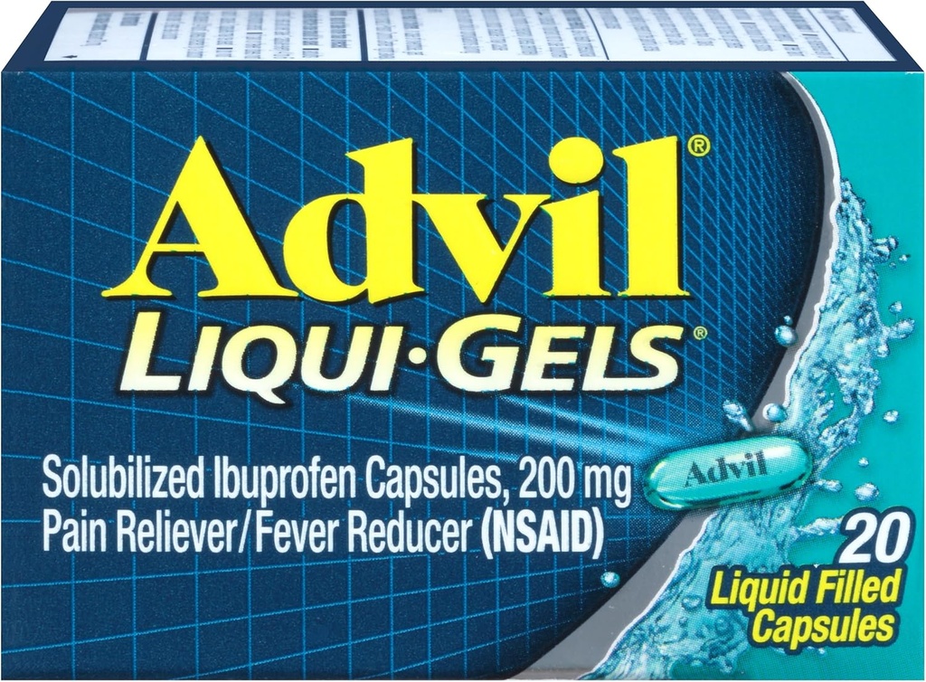 Advil Skausmas palengvėjimas / karščiavimas Reduktorius Liqui- Geliai 200mg - 20 ct, pakuotė 3