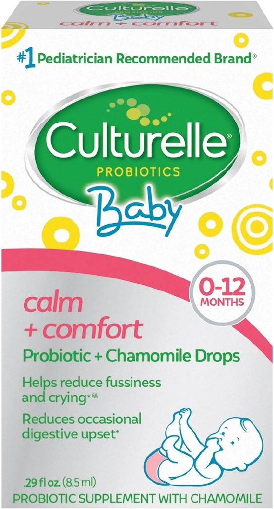 Culturelle Baby Calm + Comfort Probiotikai + ramunėlių lašai ® 124; Padeda sumažinti kartais kūdikis Digestive Upset, 0.29 fl. oz. Drops