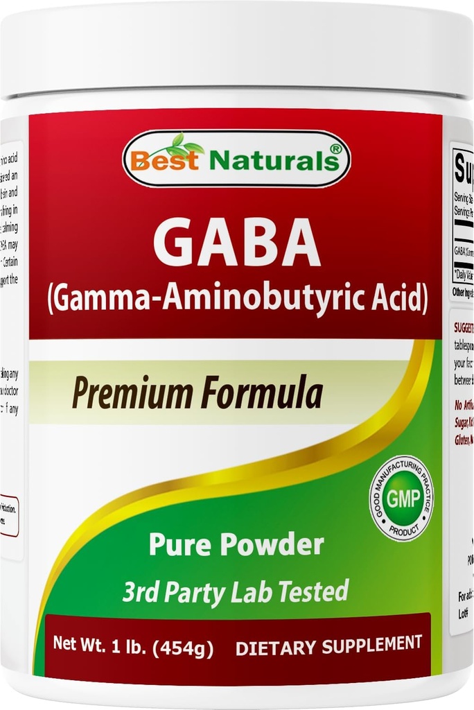 Geriausi Naturals GABA (Gamma Aminosviesto rūgštis) Pure milteliai 1 Svaras